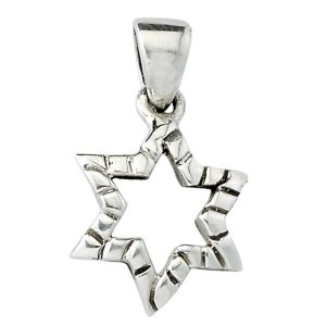 Picture of Sterling Silver Pendant Textured Star Design 0.7"